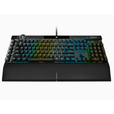 Corsair K100 RGB Optical-Mechanical Gaming Keyboard  Backlit RGB LED  CORSAIR OPX RAPIDFIRE  Black PBT Keycaps QWERTY