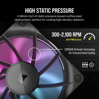 Corsair CORSAIR RX RGB Series iCUE LINK RX120 RGB 120mm RGB Fan Single Fan