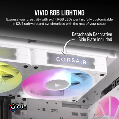 Corsair CORSAIR RX RGB Series iCUE LINK RX120 RGB White 120mm RGB Fan Triple Fan Kit