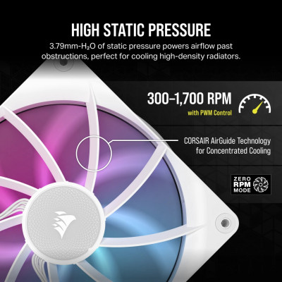 Corsair CORSAIR RX RGB Series iCUE LINK RX140 RGB White 140mm RGB Fan Dual Fan Kit