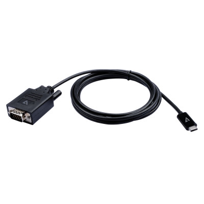 V7 V7UCVGA-2M video cable adapter VGA (D-Sub) USB Type-C Black