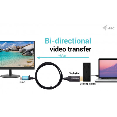 i-tec C31CBLDP8KBIDIR câble vidéo et adaptateur 1,5 m USB Type-C Noir