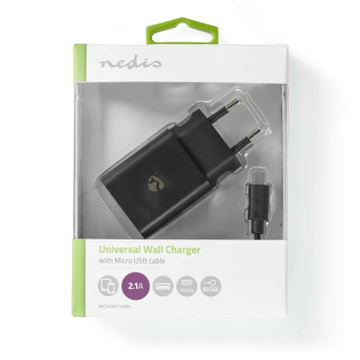 Nedis WCHAM213ABK mobile device charger Universal Black AC Indoor