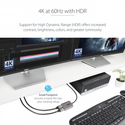 StarTech.com MST14DP122HD câble vidéo et adaptateur 0,3 m 2 x HDMI Noir, Gris