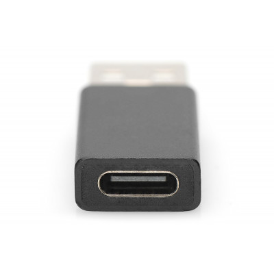 Digitus AK-300524-000-S tussenstuk voor kabels USB A USB-C jack Zwart