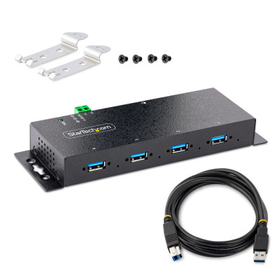 StarTech.com 5G4AINDNP-USB-A-HUB interface hub USB 3.2 Gen 1 (3.1 Gen 1) Type-B 5000 Mbit/s Zwart