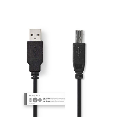 Nedis CCGT60100BK20 câble USB 2 m USB 2.0 USB A USB B Noir