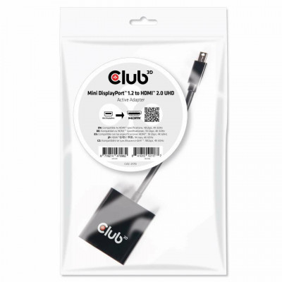 CLUB3D CAC-2170 tussenstuk voor kabels Zwart