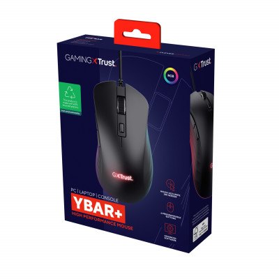 TRUST GXT924 YBAR+ GAMING MOUSE BLACK