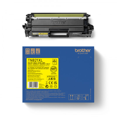 BROTHER TN-821XLY Super High Yield Yellow Toner Cartridge for EC Prints 9000 pages