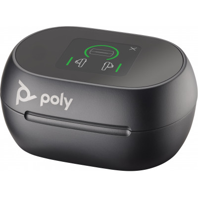 POLY Voyager Free 60+ UC Carbon Black Earbuds +BT700 USB-C Adapter +Touchscreen Charge Case Headset True Wireless Stereo (TWS) In-ear Kantoor/callcenter USB Type-C Bluetooth Zwart