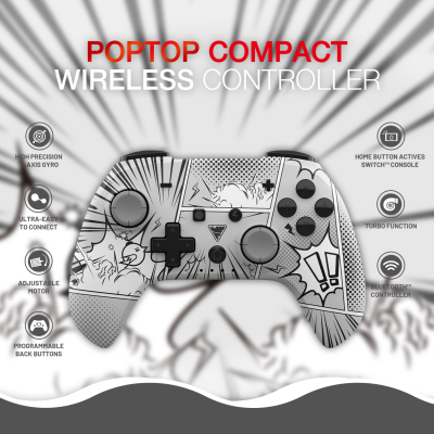 DragonShock - PopTop Manga - Compact Bluetooth Wireless Controller for Nintendo Switch - Switch OLED - PC - Android