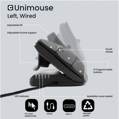 Contour Design Unimouse mouse Right-hand USB Type-A 4000 DPI