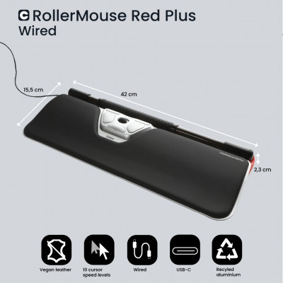 Contour Design RollerMouse Red Plus muis Ambidextrous USB Type-A 2800 DPI
