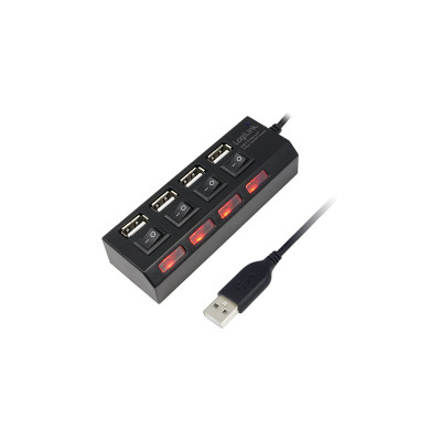 LOGILINK USB 2.0 HUB 4-PORTS WITH ON/OFF SWITCH - 2A