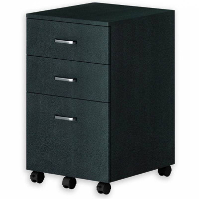 TECHLY CHEST WITH THREE DRAWERS DESK, GRAPHITE BLACK