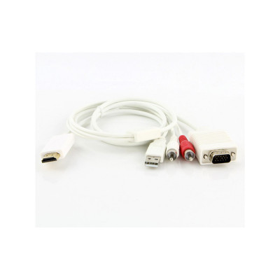 TECHLY HDMI CABLE TYPE A MALE TO VGA & STEREO AUDIO - 1M