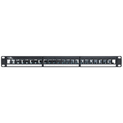 KEYSTONE 24-PORT PATCHPANEL EMPTY WITH BAR SUPPORT FTP/UTP
