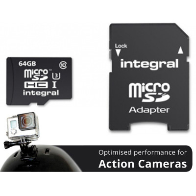 INTEGRAL MICROSDHC/XC CARD CLASS 10 64GB FOR ACTION CAM
