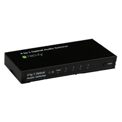 TECHLY SWITCH AUDIO TOSLINK 4 PORTS WITH IR REMOTE CONTROL