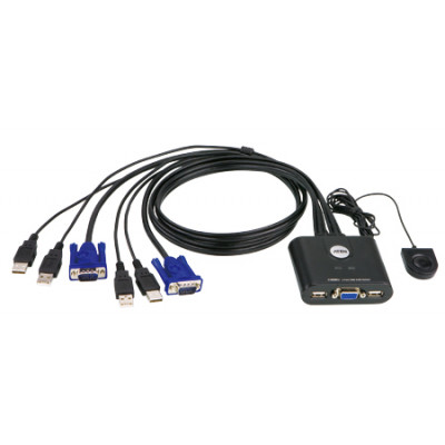 ATEN 2-PORT USB KVM WITH BUILT-IN REMOTE SELECTION