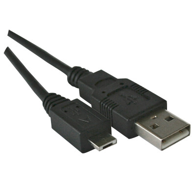 USB CABLE USB A TO MICRO USB A 2M - BLACK