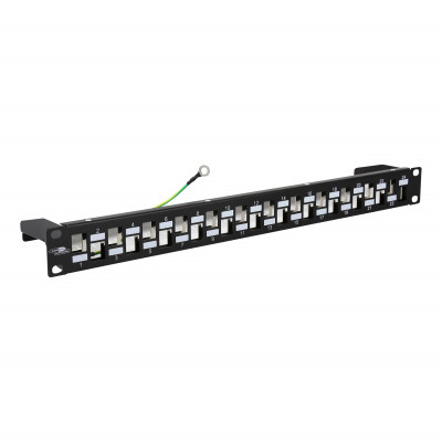 KEYSTONE 24-PORT PATCHPANEL EMPTY FOR RJ45 STAGGERED/SHIELD