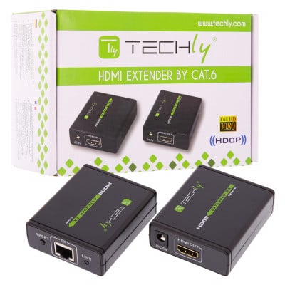 TECHLY 1080P HDMI EXTENDER OVER CAT 6 - UP TO 60m