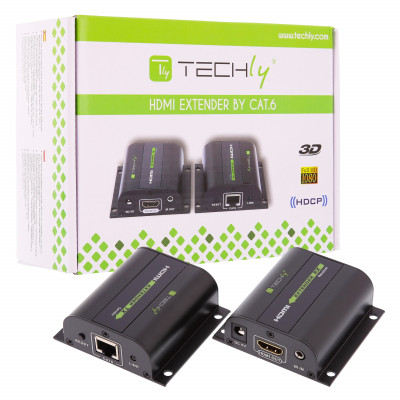 TECHLY 1080P HDMI EXTENDER OVER CAT 6 WITH IR - UP TO 60m