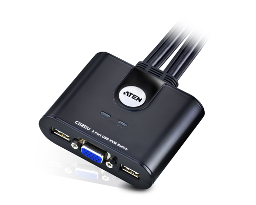 ATEN 2-PORT USB KVM WITH BUILT-IN REMOTE SELECTION
