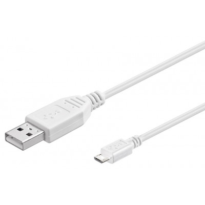 USB 2.0 HI-SPEED CABLE, WHITE, 1.8 M - USB 2.0 PLUG (TYPE A)