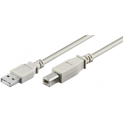 USB 2.0 HI-SPEED CABLE, GREY, 1.8 M - USB 2.0 PLUG (TYPE A)