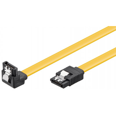 HDD S-ATA CABLE, YELLOW, 0.5 M - S-ATA  L-TYPE > L-TYPE 90°