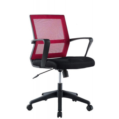 OFFICE CHAIR WITH MIDDLE BACK BLACK / BORDEAUX