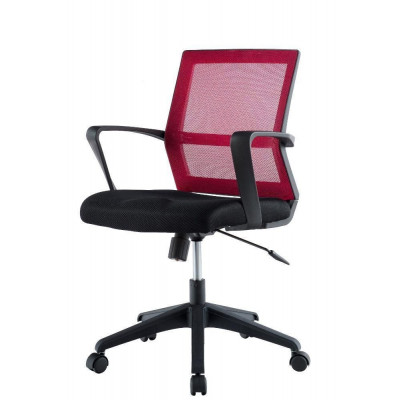 OFFICE CHAIR WITH MIDDLE BACK BLACK / BORDEAUX