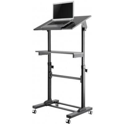 TECHLY HEIGHT-ADJUSTABLE MOBILE WORKSTATION WITH TILTING SHE