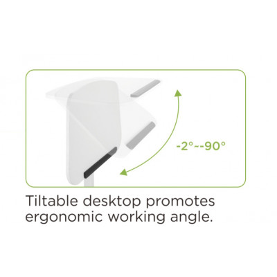 TECHLY WHITE FOLDABLE HEIGHT-ADJUSTABLE WORKSTATION