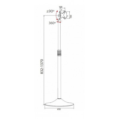 TECHLY COLUMN SUPPORT WITH CIRCULAR BASE FOR LCD/LED 13-27"
