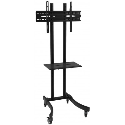 TECHLY BLACK LCD/LED TROLLEY STAND WITH SHELF 32-70"