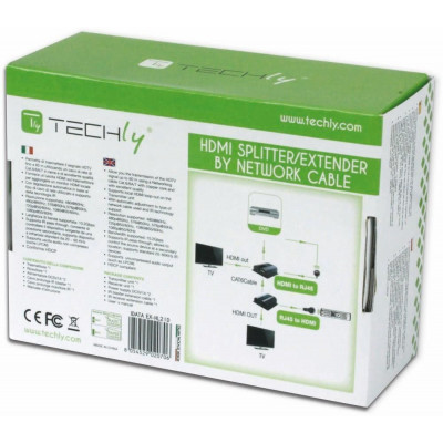 TECHLY 1080P HDMI EXTENDER OVER CAT6 WITH IR - UP TO 60M