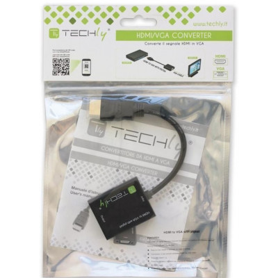 TECHLY HDMI MALE TO VGA FEMALE CONVERTER CABLE WITH AUDIO