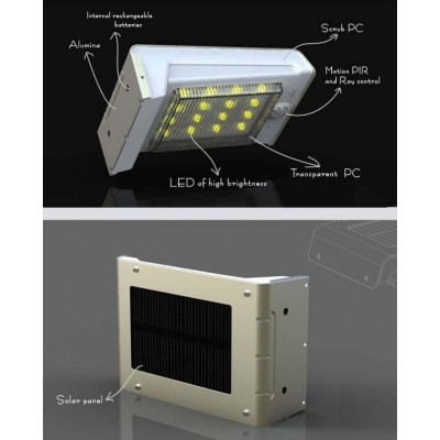 TECHLY OUTDOOR SOLAR LED LAMP WITH MOTION SENSOR