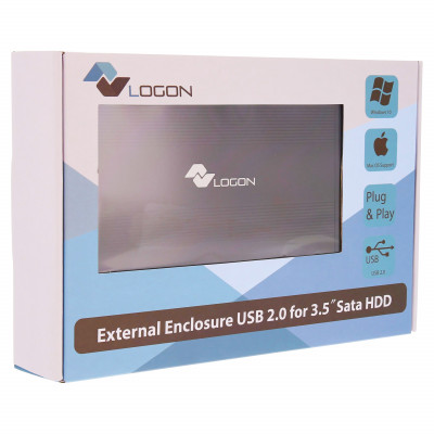 LOGON 3.5'' EXTERNAL ENCLOSURE USB 2.0 FOR 3.5'' SATA HDD