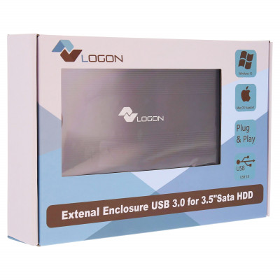 LOGON 3.5'' EXTERNAL ENCLOSURE USB 3.0 FOR 3.5'' SATA HDD