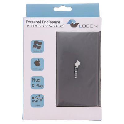 LOGON 2.5'' EXTERNAL ENCLOSURE USB 3.0 FOR 2.5'' SATA HDD