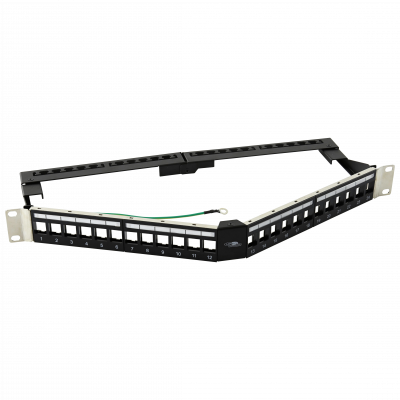 KEYSTONE 24-PORT PATCHPANEL EMPTY 45 DEGREES ANGLED - FTP