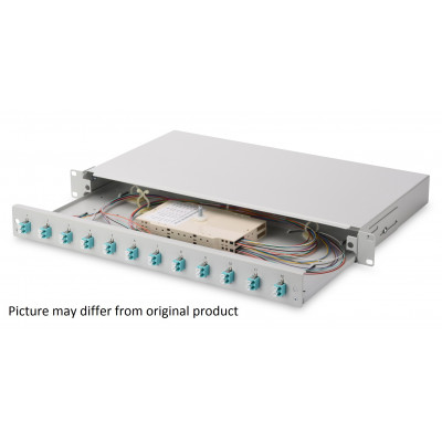 FIBER OPTIC SPLICE BOX EQUIPPED: 12x LC DUPLEX MM/OM4 GREY