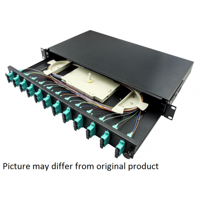 FIBER OPTIC SPLICE BOX EQUIPPED: 12x SC DUPLEX MM/OM4 BLACK