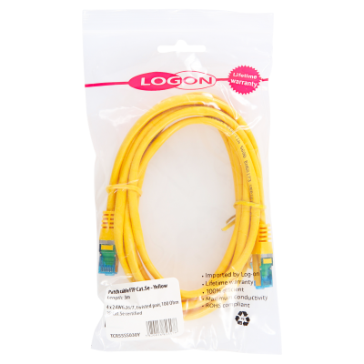PATCH CABLE SF/UTP 0.3M - CAT5E - YELLOW