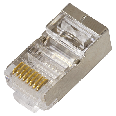 RJ45 CAT5e SHIELDED EASY CONNECTOR+YELLOW BOOT - 50-PACK